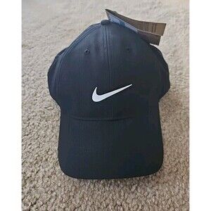 Nike Golf Mens Dri Fit Club Structured Swoosh Golf Hat BLACK Size M/L NEW
